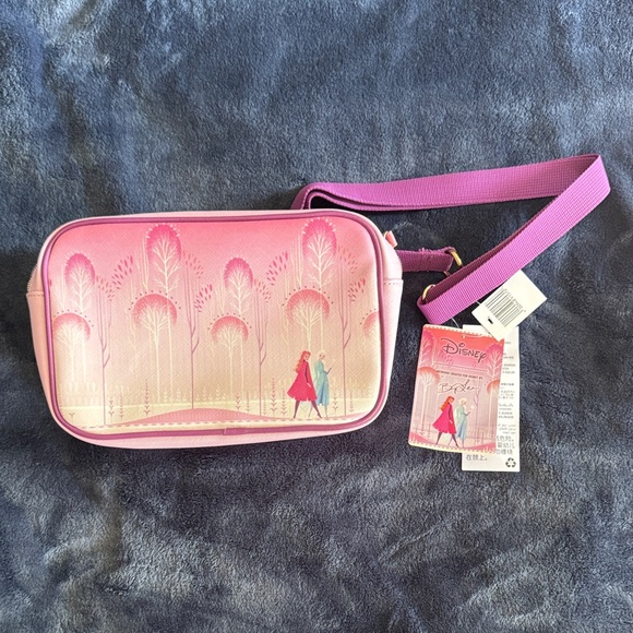 Disney Handbags - Disney Frozen Anna and Elsa Pink and Purple Adjustable Crossbody Bag
